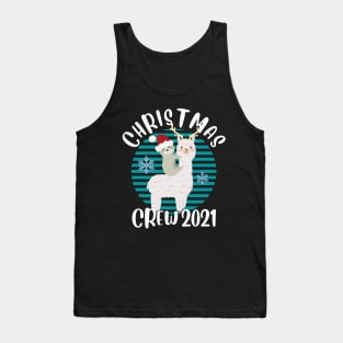 Cute Matching Christmas Crew Sloth and Alpaca Christmas 2021 Tank Top